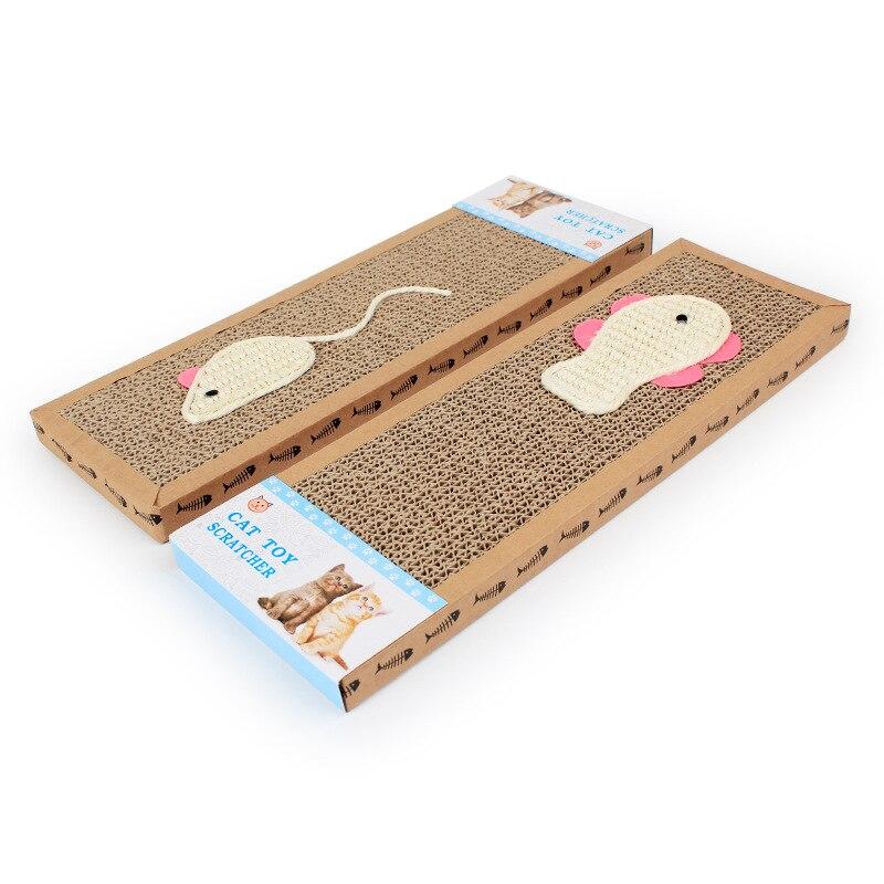 Griffoir pour chat en carton ondulé - motif poisson ou souris Bonheur de Chat Griffoir pour chat en carton ondulé - motif poisson ou souris