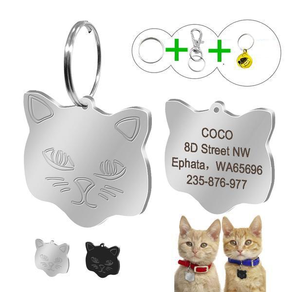 Médaille de luxe Gravée pour Chat en 2 couleurs Bonheur de Chat Médaille Gravée pour Chat en 2 couleurs