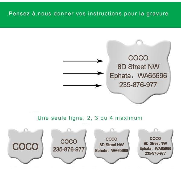 Médaille de luxe Gravée pour Chat en 2 couleurs Bonheur de Chat Médaille Gravée pour Chat en 2 couleurs