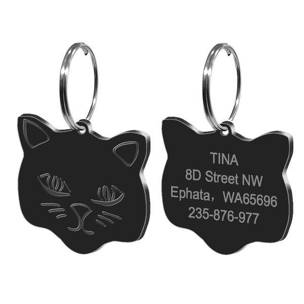 Médaille de luxe Gravée pour Chat en 2 couleurs Bonheur de Chat Médaille Gravée pour Chat en 2 couleurs