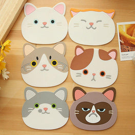 Bonheur de Chat Sous-tasse chat en silicone 6 couleurs