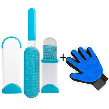 Bonheur de Chat Super kit brosse et gant anti poil auto nettoyante - plusieurs combinaisons
