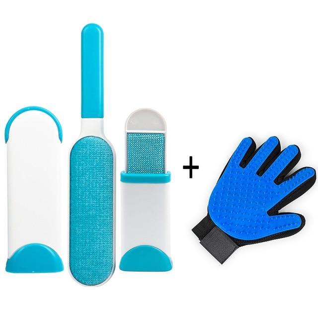 Super kit brosse et gant anti poil auto nettoyante - plusieurs combinaisons Bonheur de Chat Super kit brosse et gant anti poil auto nettoyante - plusieurs combinaisons