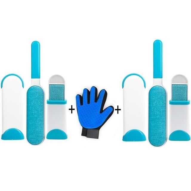 Super kit brosse et gant anti poil auto nettoyante - plusieurs combinaisons Bonheur de Chat Super kit brosse et gant anti poil auto nettoyante - plusieurs combinaisons