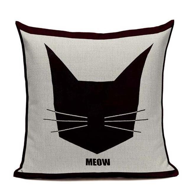 Coussin chat Mademoiselle -- 45x45cm
