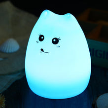 Lampe chat moelleuse LED USB en silicone 7 couleurs aléatoires